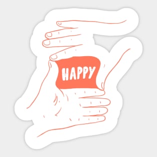 Happy T-shirt Sticker